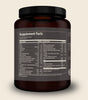 Supplement container with a focus on the 'Supplement Facts' label on a beige background
