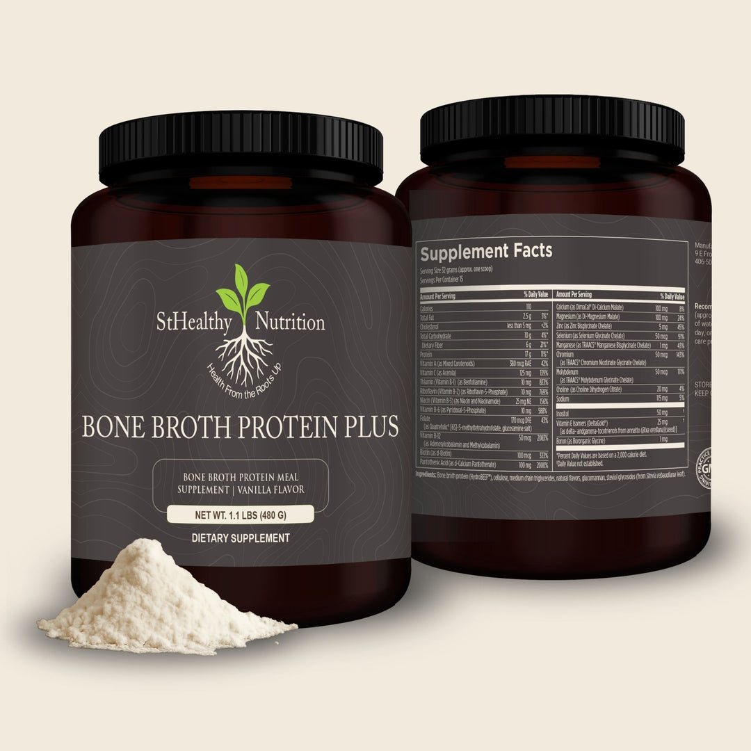 Bone Broth Protein Plus – Clean Grass-Fed Collagen & Gut Support – StHealthy Nutrition