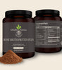Two containers of StHealthy Nutrition Bone Broth Protein Plus with a scoop of protein powder on a beige background.
