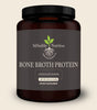 Jar of StHealthy Nutrition Bone Broth Protein on a beige background